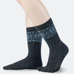 BÄR Schuhe Snowflakes Zehensocken beige/blau Hot